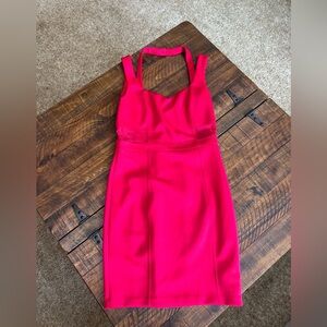 Guess Mesh Cutout Red Dress
